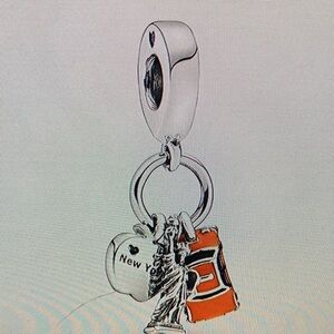 Pandora Silver Charm with Orange and Black Details